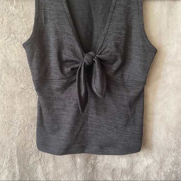 American Eagle Black Tie Front Top - Picture 4 of 8